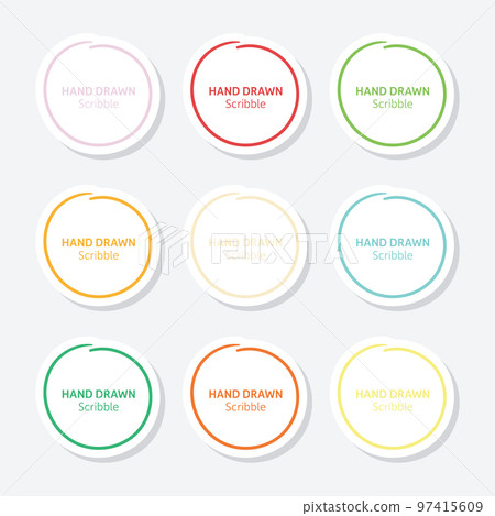 Set of hand drawn scribble sticker - Stock Illustration [97415609] - PIXTA