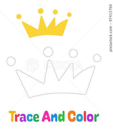 Crown tracing worksheet for kids 97415760