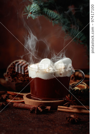 Christmas hot chocolate with marshmallows. 97417100