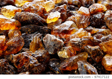 big brown caramelized candy sugar as background 97417122
