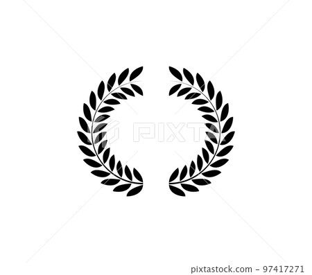 Laurel circle wreath. Branch greek olive oak wheat leaves 97417271