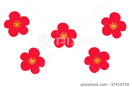 蠟筆劃梅花3(紅) 蠟筆劃梅花3(紅) 97418759