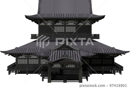 Japanese style building (front) - Stock Illustration [97418901] - PIXTA