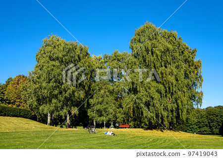 Beautiful scenery of Vigeland Sculpture Park in Oslo, capital of Norway 97419043