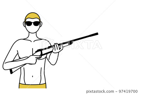 戴墨鏡手持步槍的內衣男士脫毛形象與男性審美 97419700