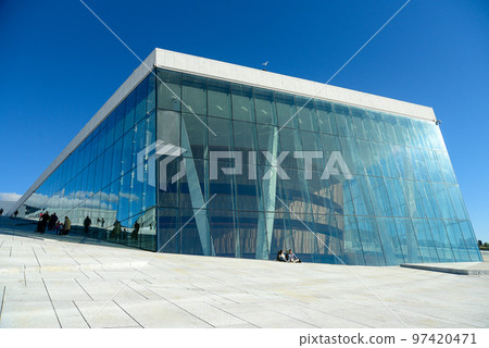 Beautiful scenery of the Opera House in Oslo, the capital of Norway Beautiful scenery of the Opera House in Oslo, the capital of Norway 97420471