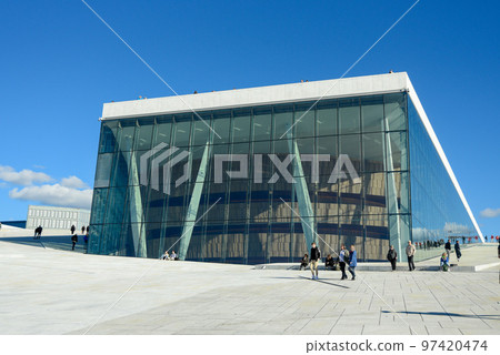 Beautiful scenery of the Opera House in Oslo, the capital of Norway Beautiful scenery of the Opera House in Oslo, the capital of Norway 97420474