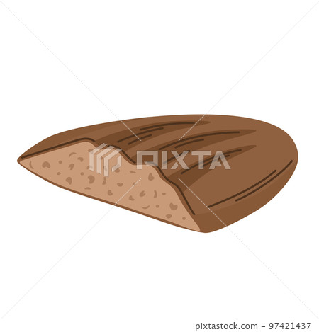 Bread. Whole grain, yeast baked bread. food sign. Ideal for cafe, restaurants, food shops and printing. Vector hand draw illustration isolated on the white background. Bread. Whole grain, yeast baked bread. food sign. Ideal for cafe, restaurants, food shops and printing. Vector hand draw illustration isolated on the white background. 97421437