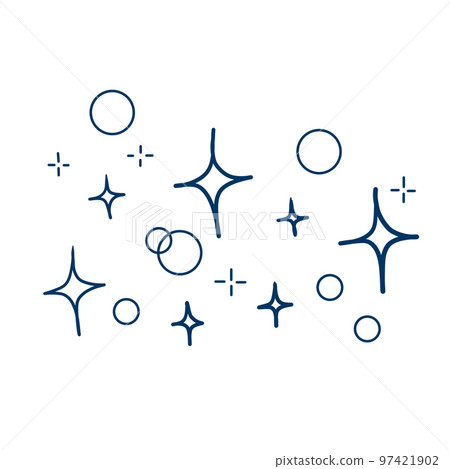 Hand Drawn Doodle star. Black and White Sparkling effect Hand Drawn Doodle star. Black and White Sparkling effect 97421902