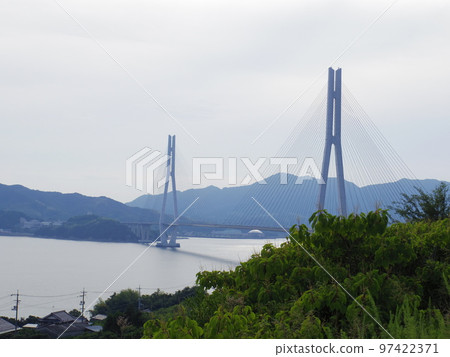 Tatara Bridge and Omishima seen from Ikuchijima Tatara Bridge and Omishima seen from Ikuchijima 97422371