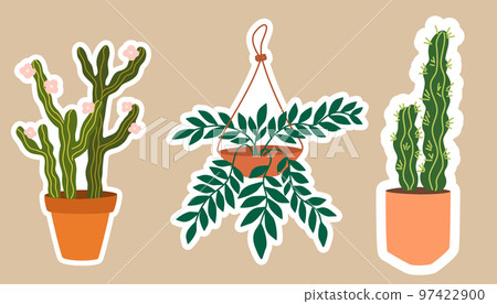 House plants stickers. Set of hygge tropical patee succulent plants stickers. Cozy lagom style collection of plants in cartoon style. Hand draw vector bundle. House plants stickers. Set of hygge tropical patee succulent plants stickers. Cozy lagom style collection of plants in cartoon style. Hand draw vector bundle. 97422900
