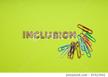 Concept of Diversity, Inclusion and Equality, top view 97423942