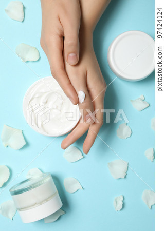 Concept of skin care, cream cosmetic, top view 97424124