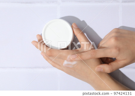 Concept of skin care, cream cosmetic, top view 97424131
