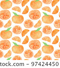 Tangerine watercolor, pattern 97424450