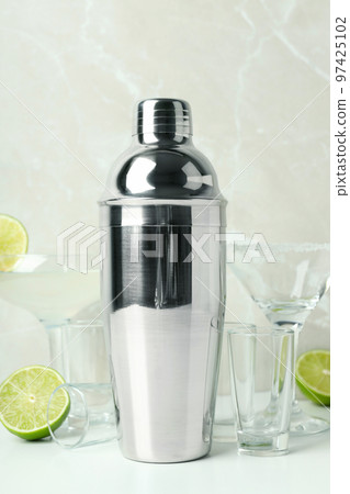 Concept of preparing alcohol drink or cocktail, shaker 97425102