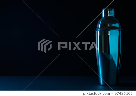 Concept of preparing cocktail, shaker, space for text Concept of preparing cocktail, shaker, space for text 97425105