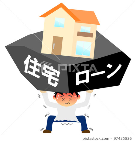 A man suffering from a mortgage 97425826