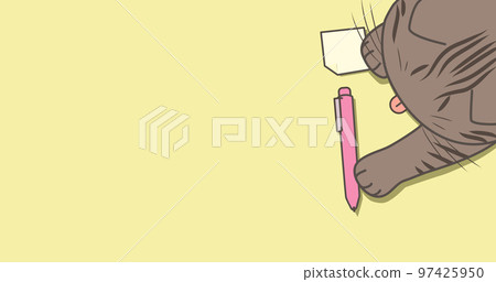 Cat Play top view vector hand draw Cat Play top view vector hand draw 97425950