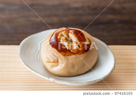 Walnut manju on Japanese tableware 97426105