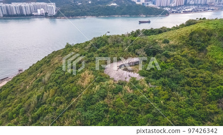 7 Dec 2022 Remains of a WWII searchlight battery at Lei Yue Mun Coast 97426342