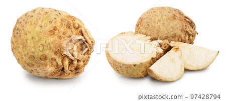 Fresh celery root isolated on white background 97428794