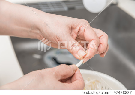 [Remove roots of bean sprouts] 97428827