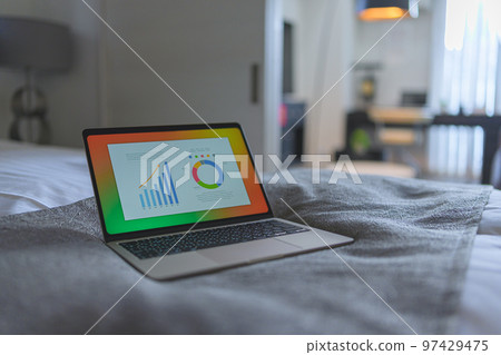 computer on bed computer on bed 97429475