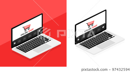 Online Shopping on Websites. E-commerce, Online store. 97432594