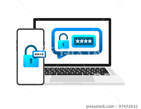 Two step authentication. 2fa -Two factor verification. Private access. Login to account 97432632