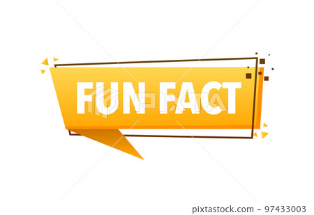 Fun fact Announcement Megaphone Label. Loudspeaker speech bubble. 97433003