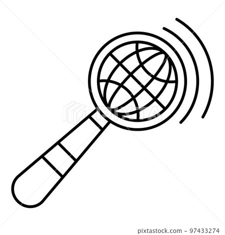 Magnified global glass icon. Outline illustration of magnified global glass vector icon for web design isolated on white background 97433274