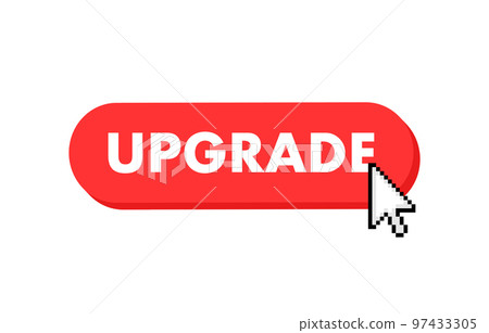 Upgrade button with cursor. Pointer click. Vector web button 97433305