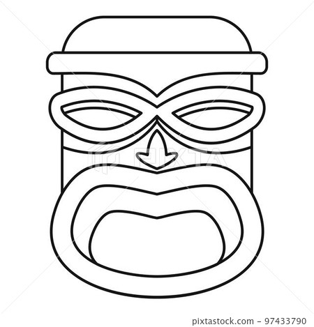 Hawaii wood tiki idol icon. Outline hawaii wood tiki idol vector icon for web design isolated on white background 97433790