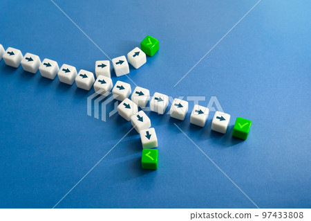 All options lead to success. All answers are correct. Solution versatility. Problem resolution. Concept of universality. Confidence in a good outcome in any situation. Profit selection 97433808