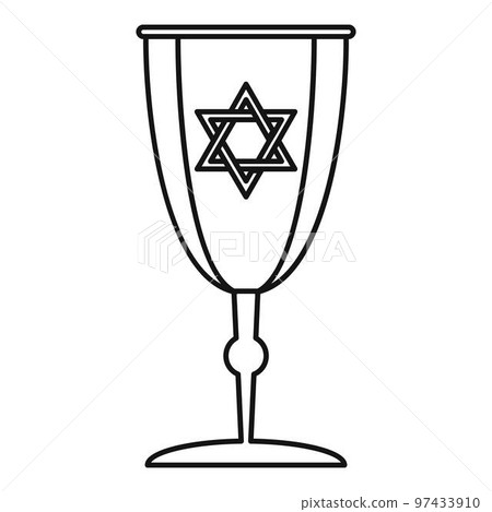 Judaism cup icon. Outline illustration of judaism cup vector icon for web design isolated on white background Judaism cup icon. Outline illustration of judaism cup vector icon for web design isolated on white background 97433910