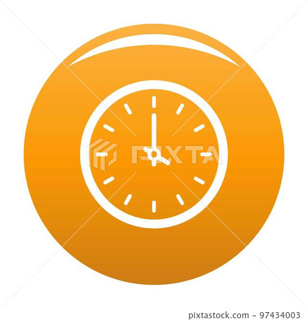Clock time icon. Simple illustration of clock time vector icon for any design orange 97434003