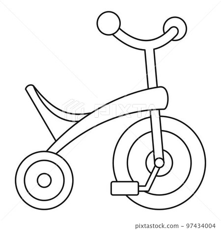 Baby tricycle icon. Outline baby tricycle vector icon for web design isolated on white background 97434004