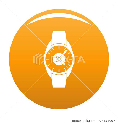 Wristwatch businessman icon. Simple illustration of wristwatch businessman vector icon for any design orange 97434007