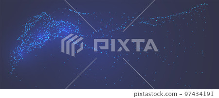 Vector abstract futuristic digital landscape with particles dots Vector abstract futuristic digital landscape with particles dots 97434191