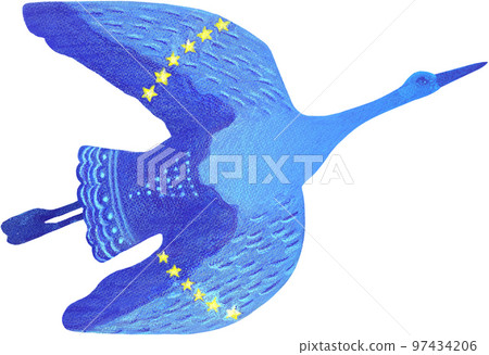 Flying bird. Peace symbol, no war concept. Hand drawn 97434206
