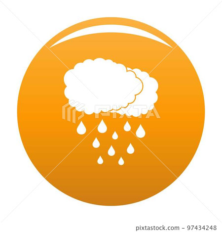 Cloud rain icon. Simple illustration of cloud rain vector icon for any design orange Cloud rain icon. Simple illustration of cloud rain vector icon for any design orange 97434248