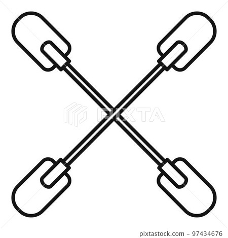 Cross paddle icon. Outline illustration of cross paddle vector icon for web design isolated on white background 97434676