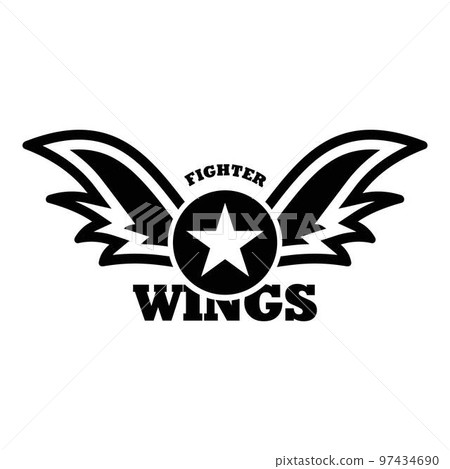 Wings star fighter logo. Simple illustration of wings star fighter vector logo for web design isolated on white background Wings star fighter logo. Simple illustration of wings star fighter vector logo for web design isolated on white background 97434690