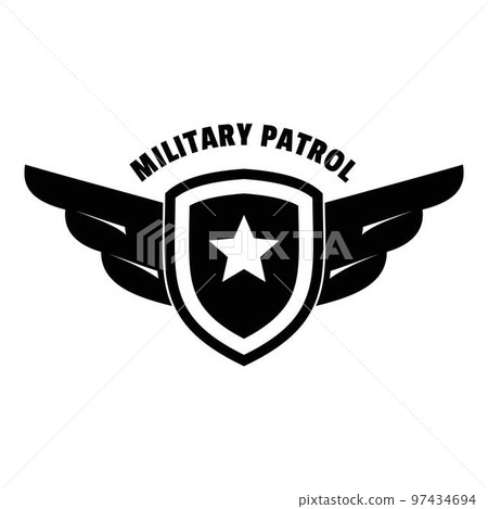 Military army patrol logo. Simple illustration of military army patrol vector logo for web design isolated on white background Military army patrol logo. Simple illustration of military army patrol vector logo for web design isolated on white background 97434694
