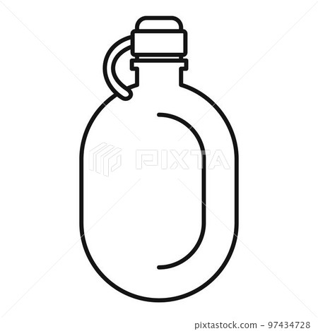 Metal water flask icon. Outline illustration of metal water flask vector icon for web design isolated on white background Metal water flask icon. Outline illustration of metal water flask vector icon for web design isolated on white background 97434728
