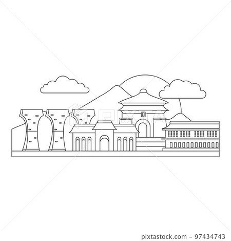 Taipei icon. Outline taipei vector icon for web design isolated on white background 97434743