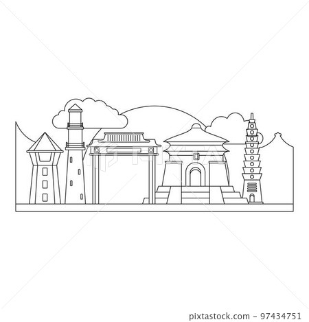 Taipei taiwan icon. Outline taipei taiwan vector icon for web design isolated on white background 97434751