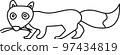 vector illustration of a crouching fox on a white background 97434819