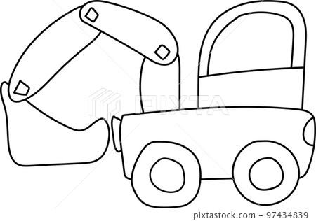black vector contour excavator machine black vector contour excavator machine 97434839